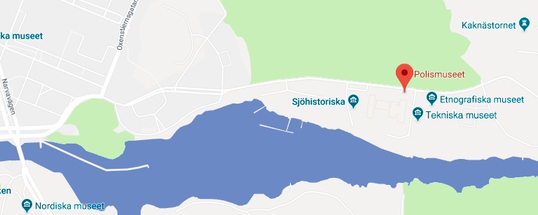 karta som visar var Polismuseet ligger
