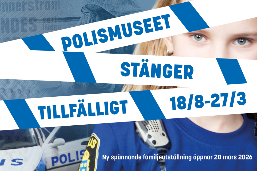 Barn med poliströja, avspärrningsband ovanpå.