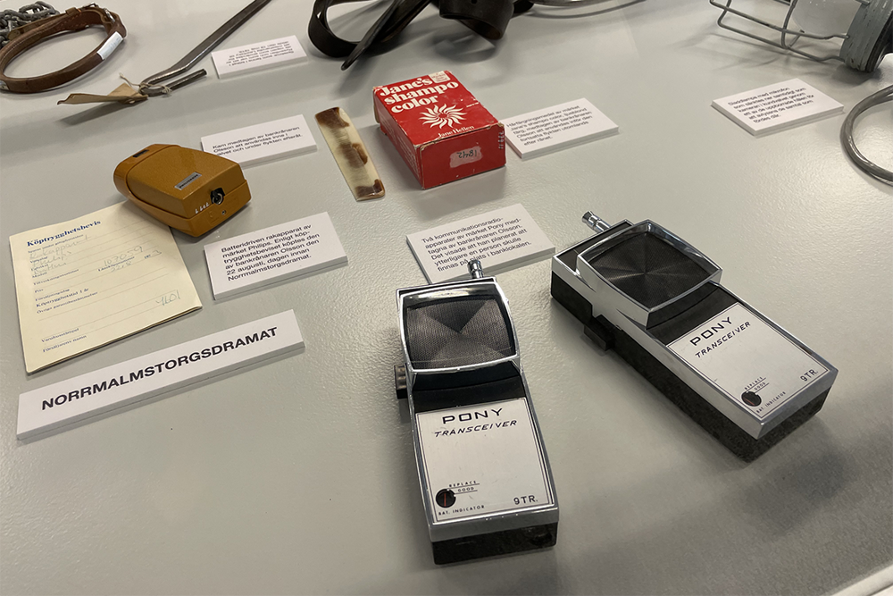 Föremål från Norrmalmstorgsdramat