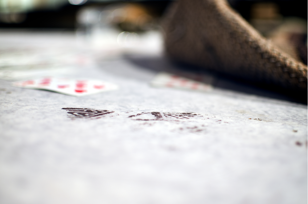 Skoavtryck från utställningen Brottsspår